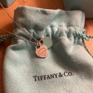 Tiffany and Co. silver necklace with heart-shaped pendants